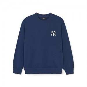 MLB Like Monogram Big Lux Sweatshirts Denim Blue | USA_MLB63122