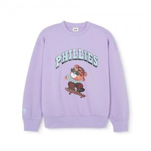 MLB Megabear Sweatshirt Tops Purple | USA_MLB42543