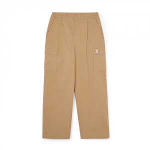 MLB Men`s Varsity Wide Cargo Pants Bottoms Beige | USA_MLB32193