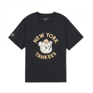 MLB Mono Mega Bear T Shirt Tops Black | USA_MLB46701