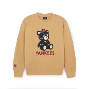 MLB Mono Megabear Sweatshirt Tops Beige | USA_MLB22863