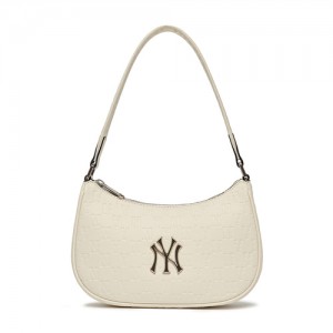 MLB Monogram Embo Crossbody Bags White | USA_MLB10862