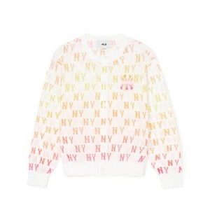 MLB Monogram Gradation Cardigan Tops Pink | USA_MLB24038