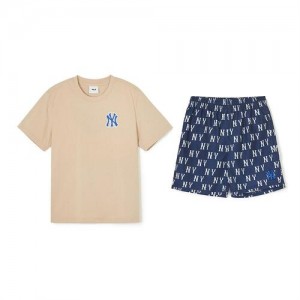 MLB Monotive T Shirt Set Tops Brown | USA_MLB81676