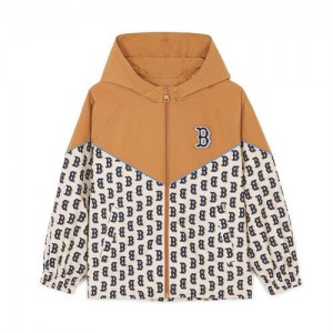 MLB Monotive Windbreaker Outerwear Beige | USA_MLB33166