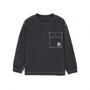 MLB Outdoor Woven Sweatshirt Tops Black | USA_MLB37684