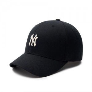 MLB Premium Basic Small Logo Structured Baseball Caps Black | USA_MLB44104