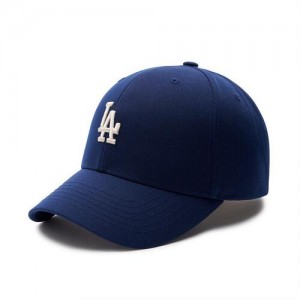 MLB Premium Basic Small Logo Structured Baseball Caps Blue | USA_MLB15417