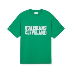 MLB Premium Varsity Overfit T Shirts Green | USA_MLB32958