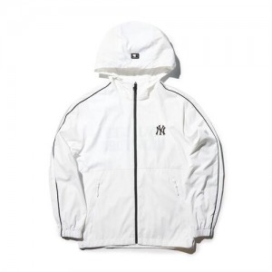 MLB Sportive Varsity Piping Windbreaker Outerwear White | USA_MLB49566