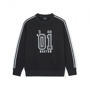 MLB Sportvie Varsity Overfit Track Sweatshirts Black | USA_MLB48676