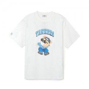 MLB Summer Mega Bear Overfit T Shirts White | USA_MLB70052