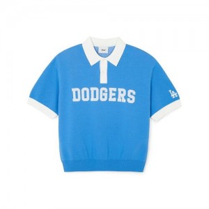 MLB Varsity Collar Sweater T Shirts Blue | USA_MLB31544