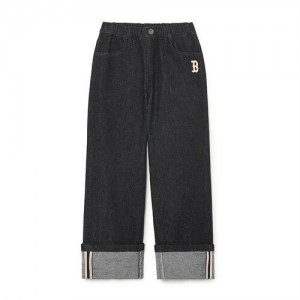 MLB Varsity Denim Pants Bottoms Black | USA_MLB78791