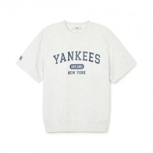 MLB Varsity Half Sleeve Sweatshirts T Shirts White | USA_MLB30641