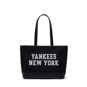 MLB Varsity Jacquard Canvas Large Tote Bags Black | USA_MLB90149