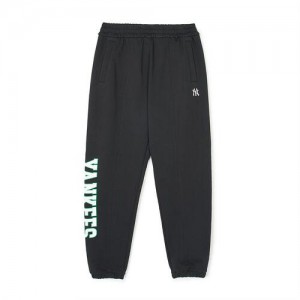 MLB Varsity Logo Track Pants Bottoms Black | USA_MLB43204