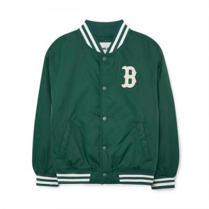 MLB Varsity Nylon Baseball Jp Outerwear Green | USA_MLB91733