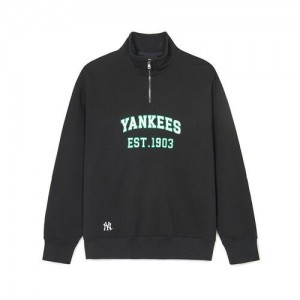 MLB Varsity Over Fit Half Zip Sweatshirts Black | USA_MLB26282