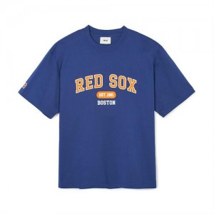 MLB Varsity Over Fit T Shirts Blue | USA_MLB12117