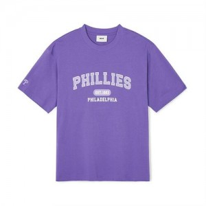 MLB Varsity Over Fit T Shirts Purple | USA_MLB13264