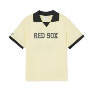 MLB Varsity Pique T-shirt Tops Yellow | USA_MLB77227