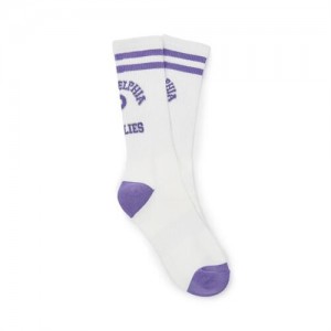 MLB Varsity Point Skate Socks Accessories Purple | USA_MLB77806