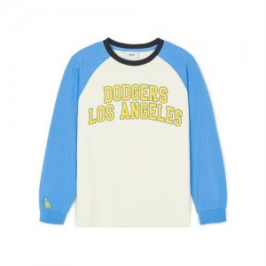 MLB Varsity Raglan T Shirt Tops Blue | USA_MLB62903