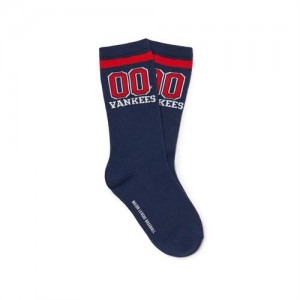 MLB Varsity Skate Socks Accessories Navy | USA_MLB82991