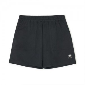 MLB Women`s Basic Cotton Touch 5.5in Woven Shorts Bottoms Black | USA_MLB92004