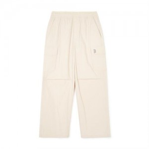 MLB Women`s Basic Gorpcore Parachute Pants Bottoms Beige | USA_MLB15908