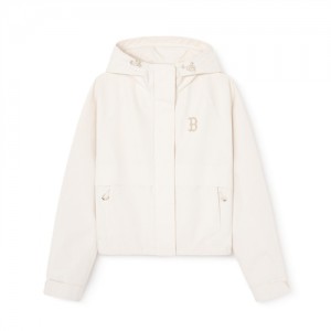 MLB Women`s Basic Gorpcore Windbreaker Outerwear White | USA_MLB41555