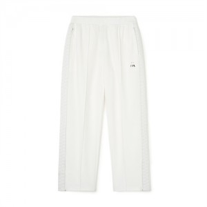 MLB Women`s Basic Luxleisure Taping Jersey Straight Pants Bottoms White | USA_MLB34623