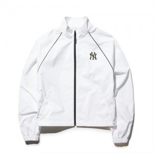 MLB Women`s Sportive Varsity Crop Windbreaker Outerwear White | USA_MLB56941