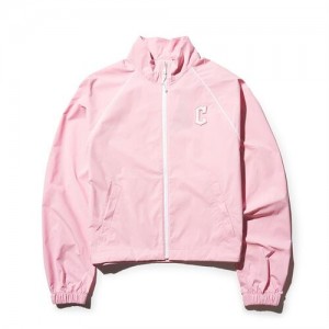 MLB Women`s Sportive Varsity Crop Windbreaker Outerwear Pink | USA_MLB16688