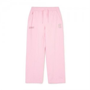 MLB Women`s Varsity Pintuck Wide Pants Bottoms Pink | USA_MLB37929