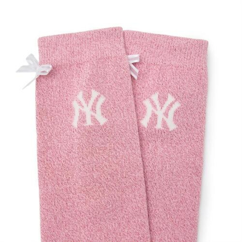 MLB Athleisure Girl`s Metal Knee Socks Accessories Pink | USA_MLB36999