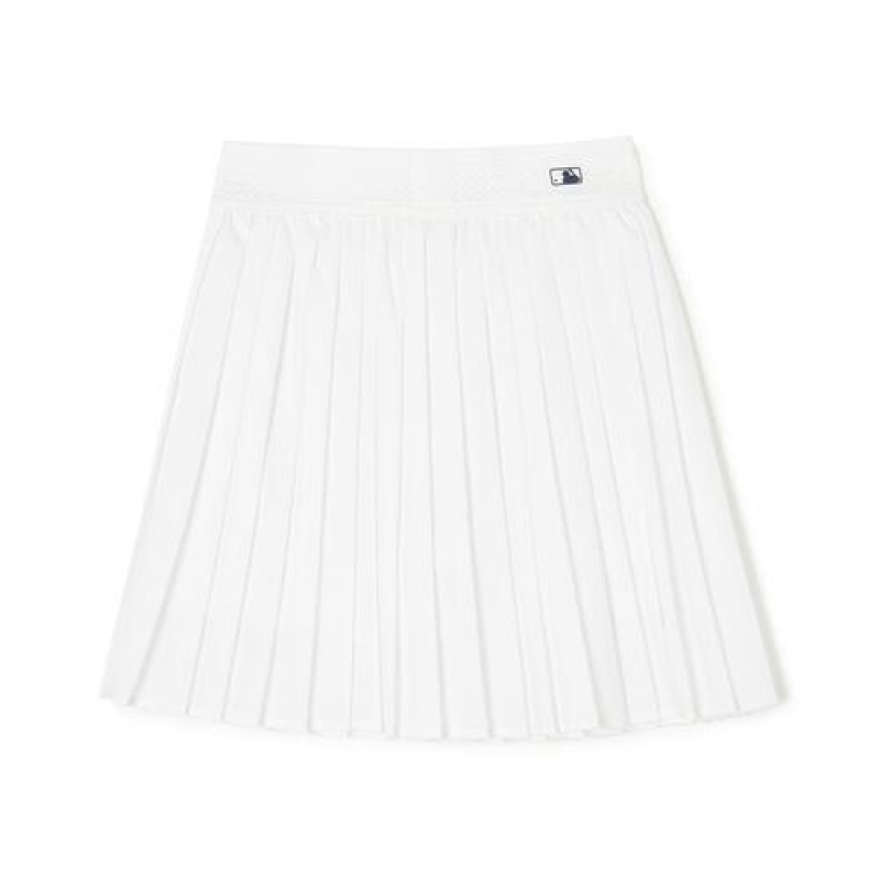 MLB Athleisure Pleats Wrap Skirt Bottoms White | USA_MLB81491