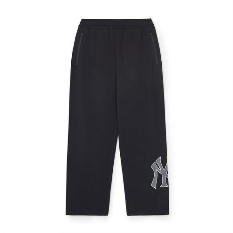 MLB Basic Big Logo 2way Track Pants Bottoms Black | USA_MLB62456