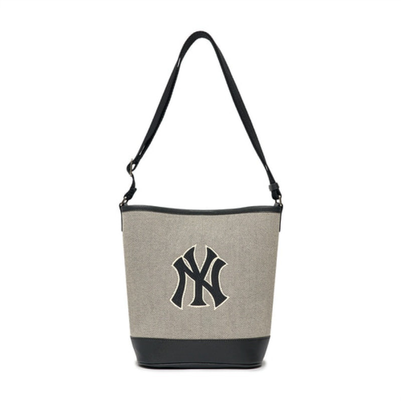 MLB Basic Big Logo Canvas Crossbody Bags Grey / Black | USA_MLB98469