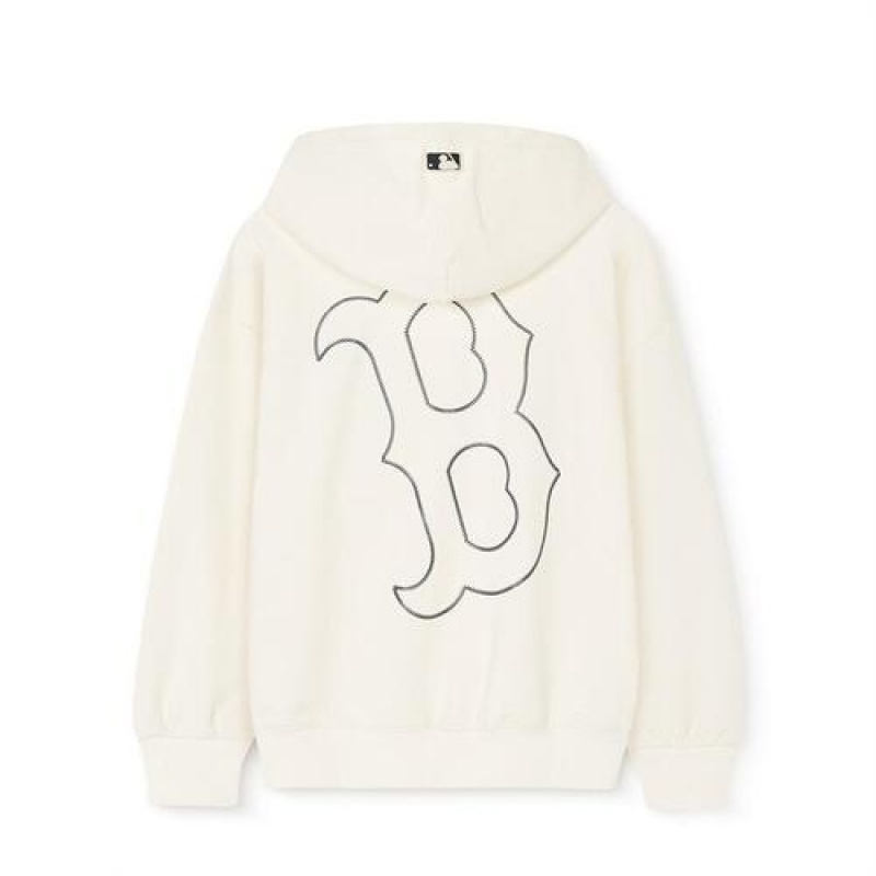 MLB Basic Big Logo Hoodie Tops White | USA_MLB74745