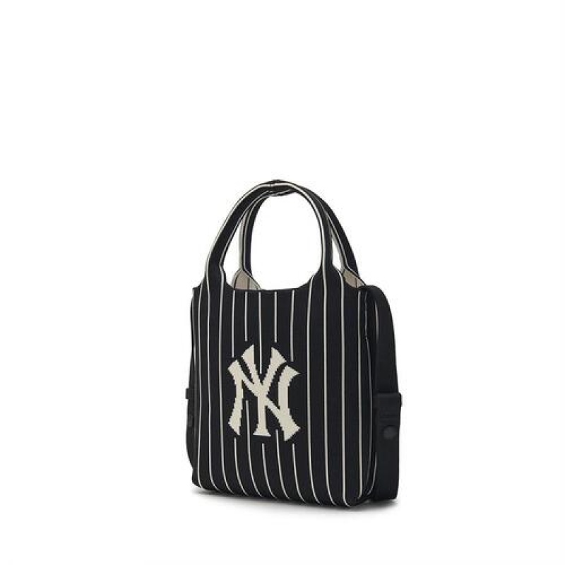 MLB Basic Big Logo Knit Crossbody Bags Black | USA_MLB23644