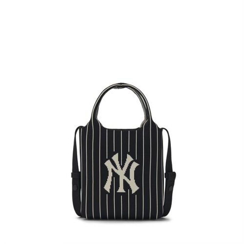 MLB Basic Big Logo Knit Crossbody Bags Black | USA_MLB23644