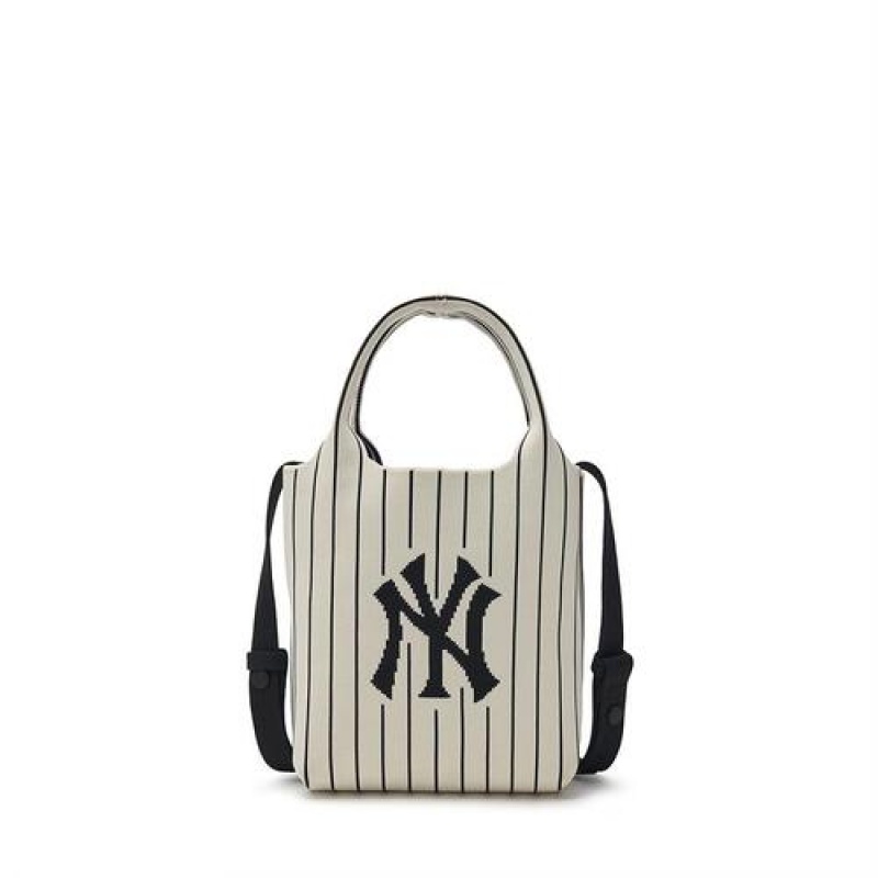 MLB Basic Big Logo Knit Crossbody Bags White | USA_MLB69435