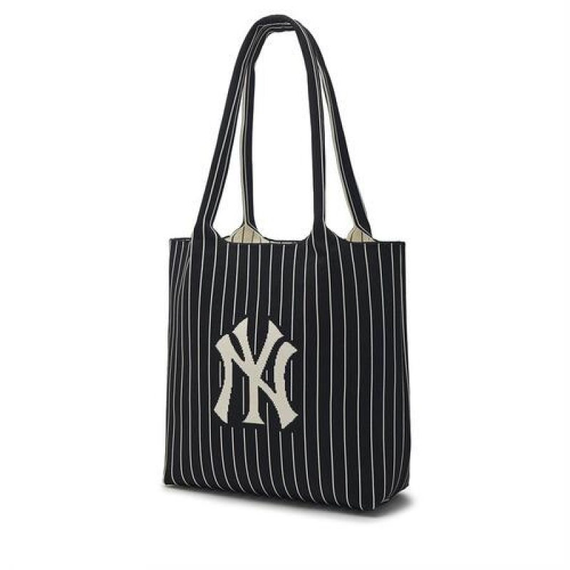 MLB Basic Big Logo Knit Tote Bags Black | USA_MLB43648