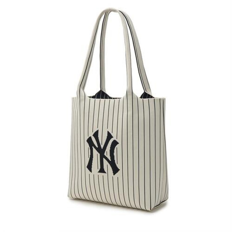 MLB Basic Big Logo Knit Tote Bags White | USA_MLB22903