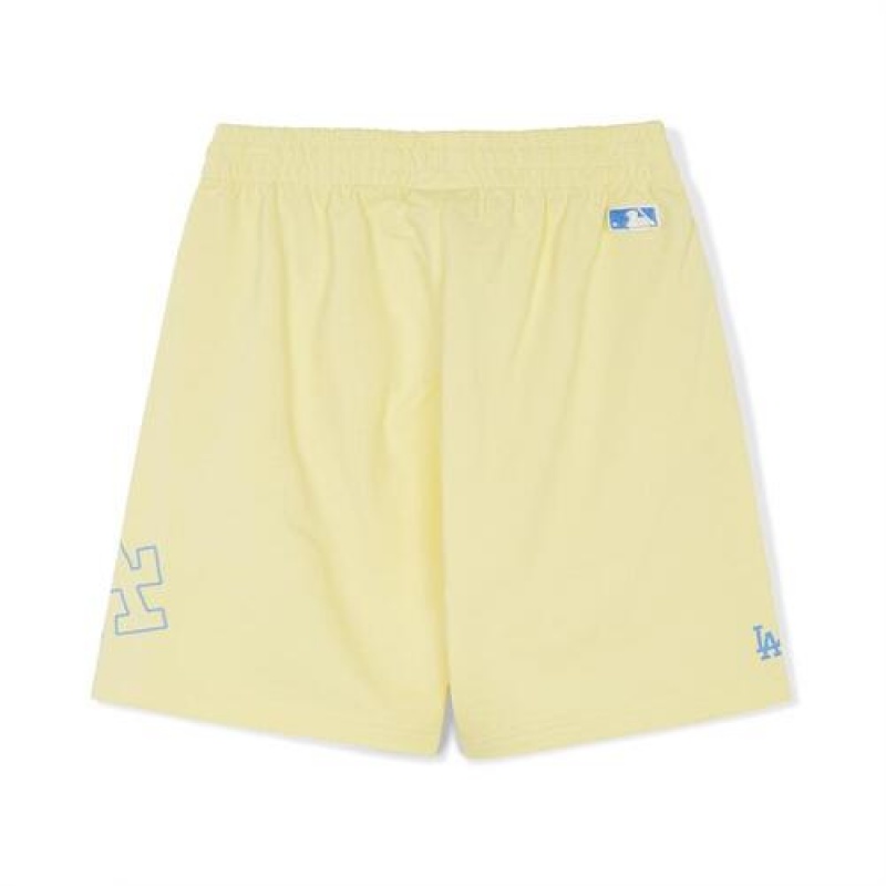 MLB Basic Big Logo Shorts Bottoms Yellow | USA_MLB35736