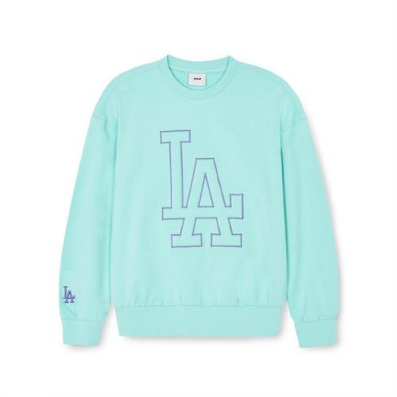 MLB Basic Big Logo Sweatshirt Tops Light Blue | USA_MLB49410