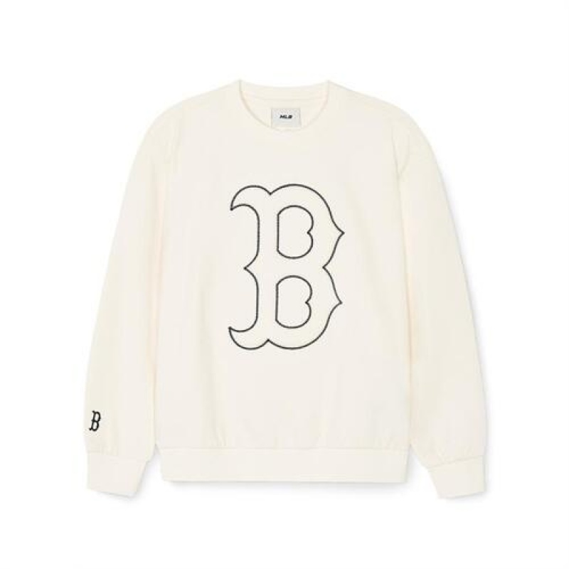 MLB Basic Big Logo Sweatshirt Tops White | USA_MLB23215