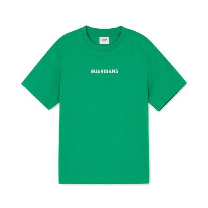 MLB Basic Big Logo T Shirt Tops Green | USA_MLB22950